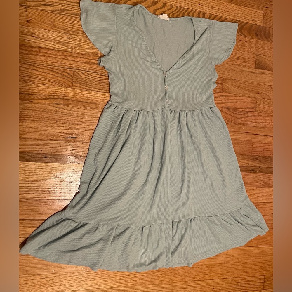Baby doll dusty teal dress!